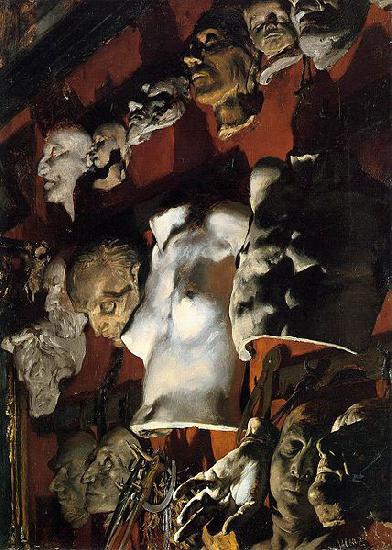 Adolph von Menzel The Studio Wall